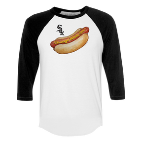 Chicago White Sox Hot Dog 3/4 Black Sleeve Raglan