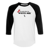 Chicago White Sox Hot Girls 3/4 Black Sleeve Raglan
