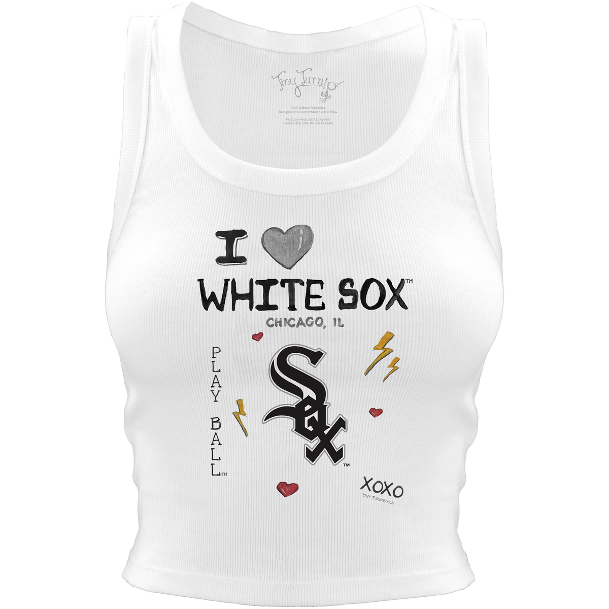 Chicago White Sox I Heart Team Crop Tank - Tiny Turnip