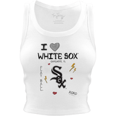 Chicago White Sox I Heart Team Crop Tank - Tiny Turnip