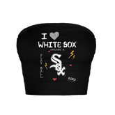 Chicago White Sox I Heart White Sox Crop Tube Top