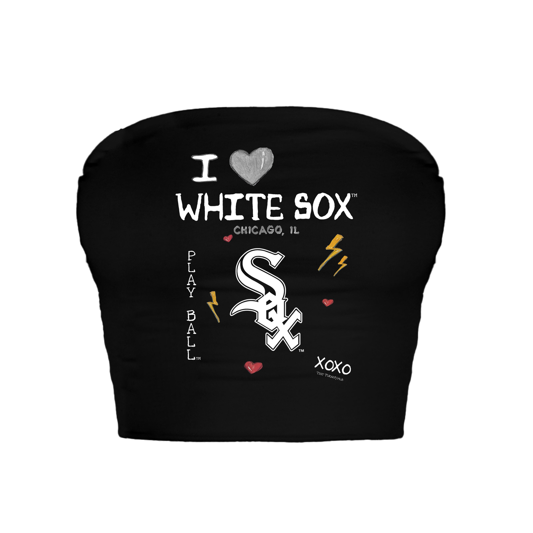 Chicago White Sox I Heart White Sox Crop Tube Top