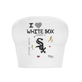 Chicago White Sox I Heart White Sox Crop Tube Top