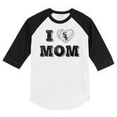 Chicago White Sox I Love Mom 3/4 Black Sleeve Raglan