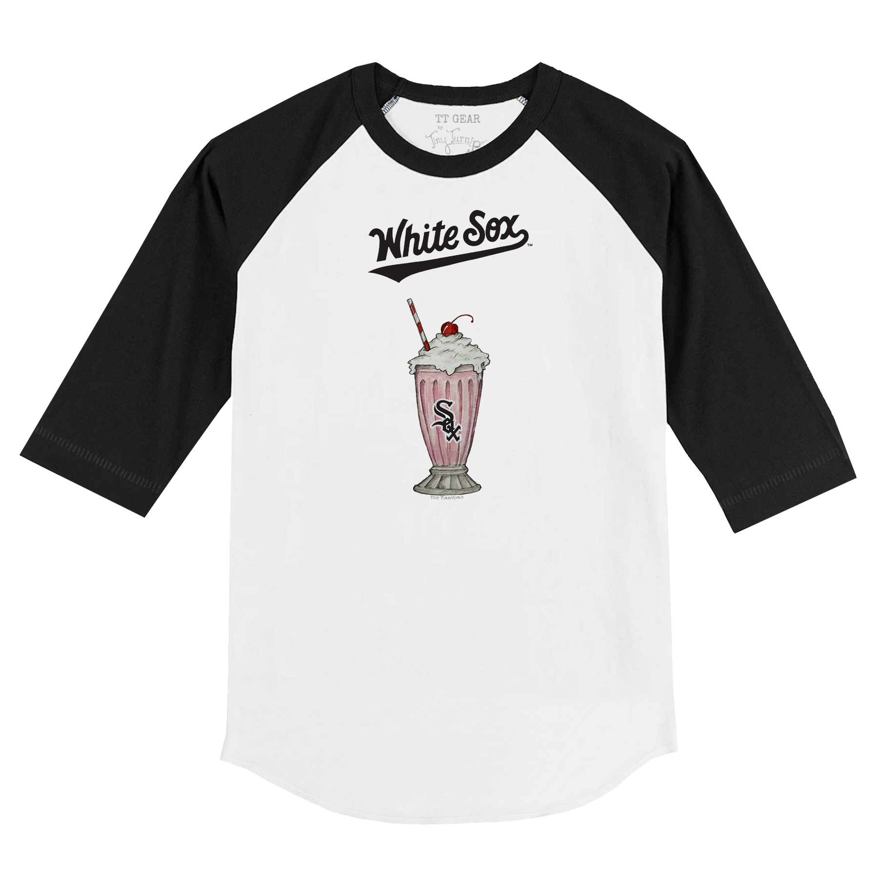 Chicago White Sox Milkshake 3/4 Black Sleeve Raglan