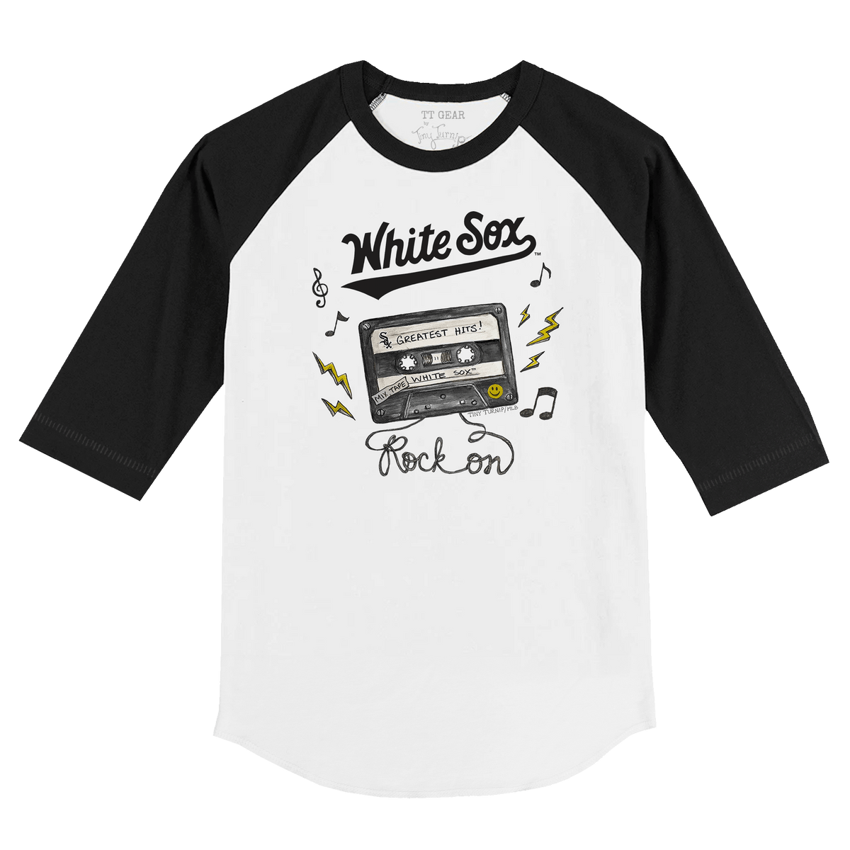 Chicago White Sox Mixtape 3/4 Black Sleeve Raglan
