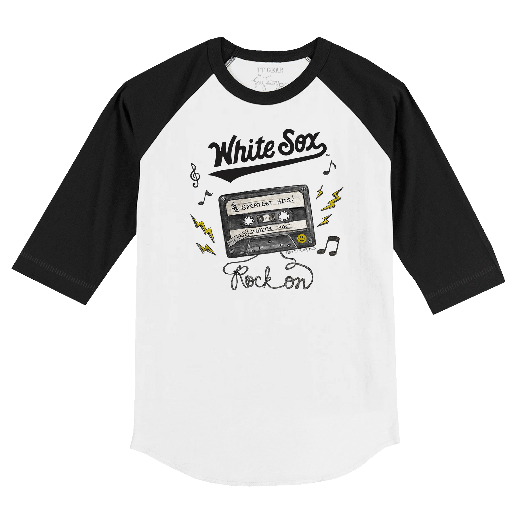 Chicago White Sox Mixtape 3/4 Black Sleeve Raglan