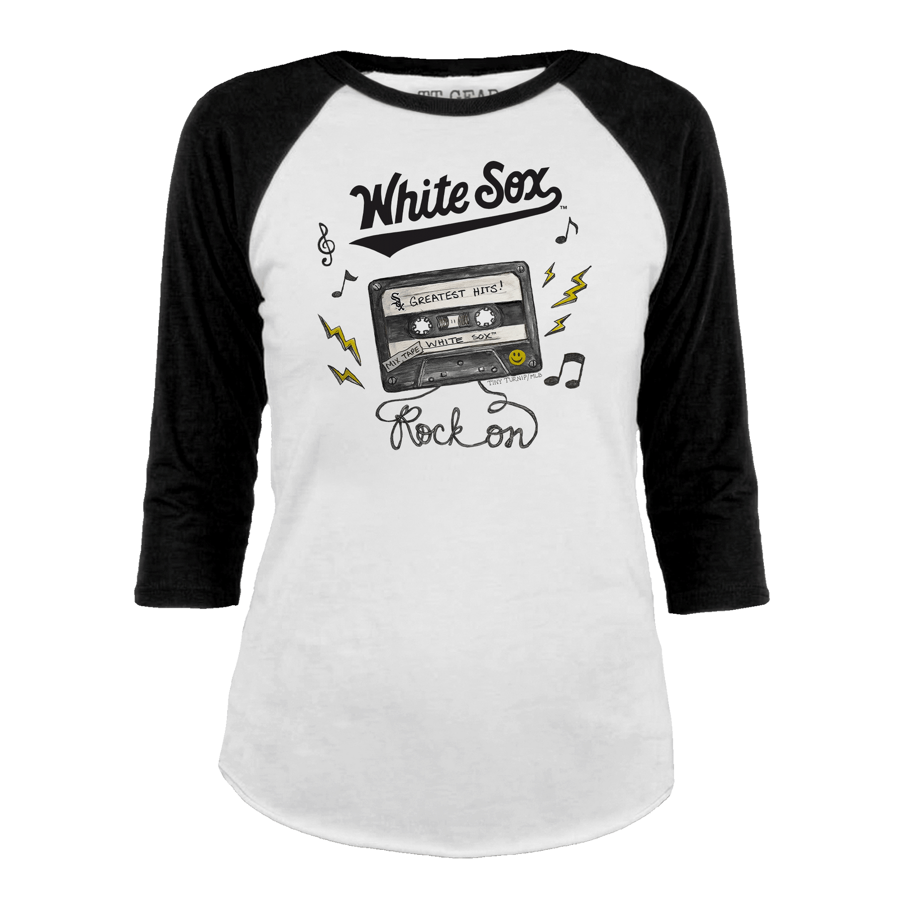 Chicago White Sox Mixtape 3/4 Black Sleeve Raglan