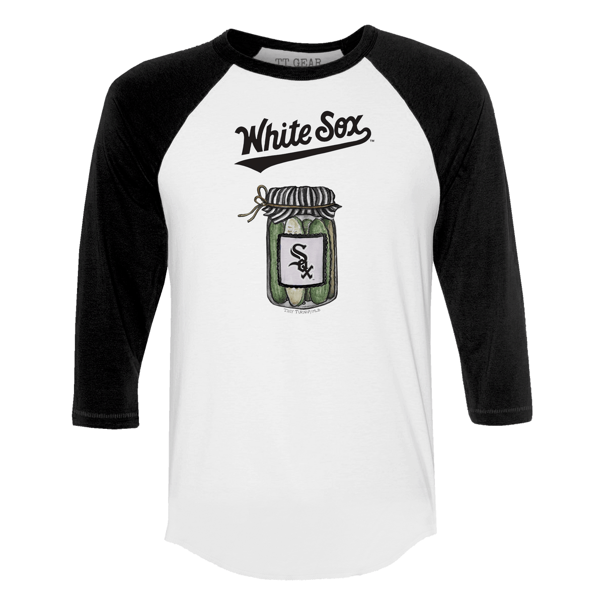 Chicago White Sox Pickle Jar 3/4 Black Sleeve Raglan