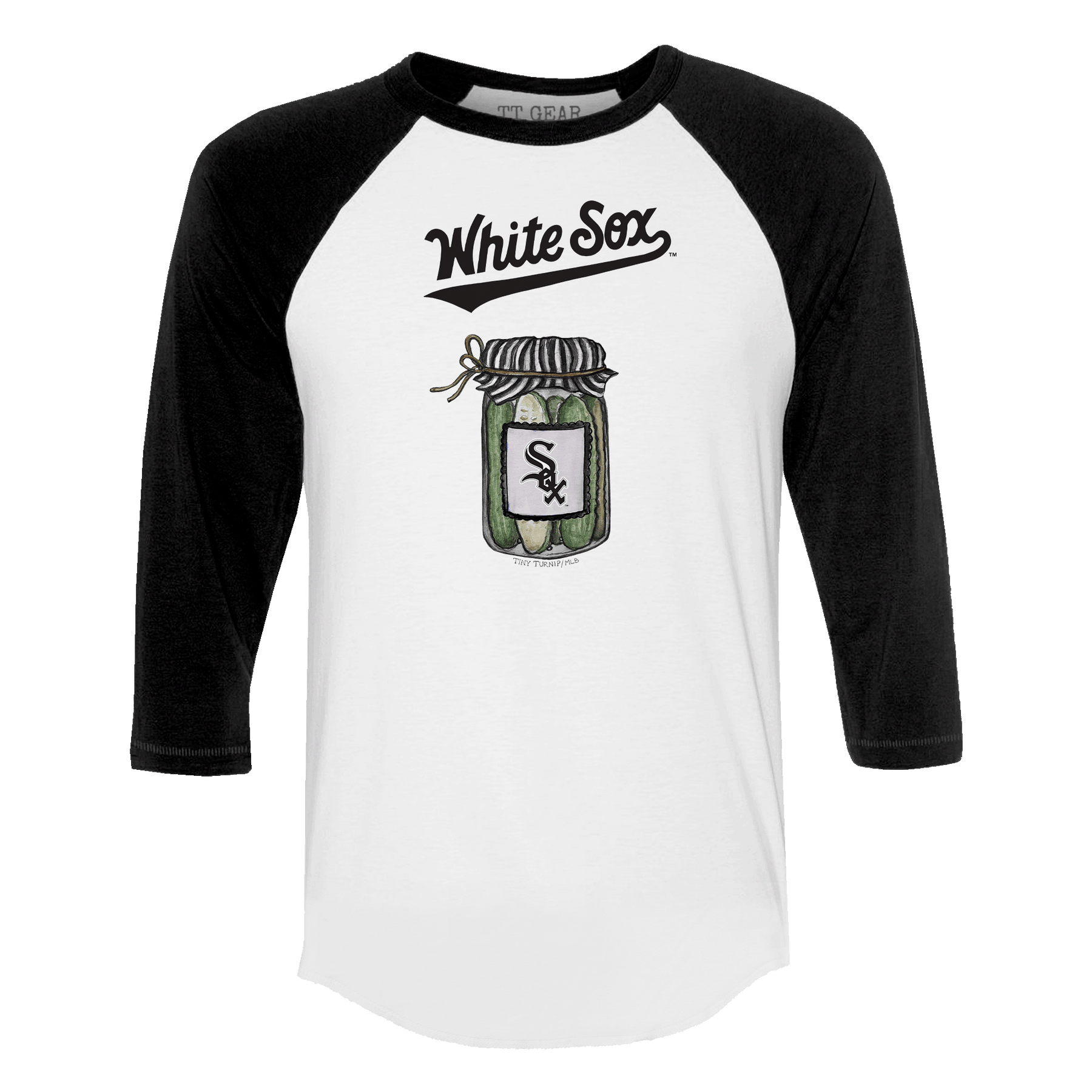 Chicago White Sox Pickle Jar 3/4 Black Sleeve Raglan