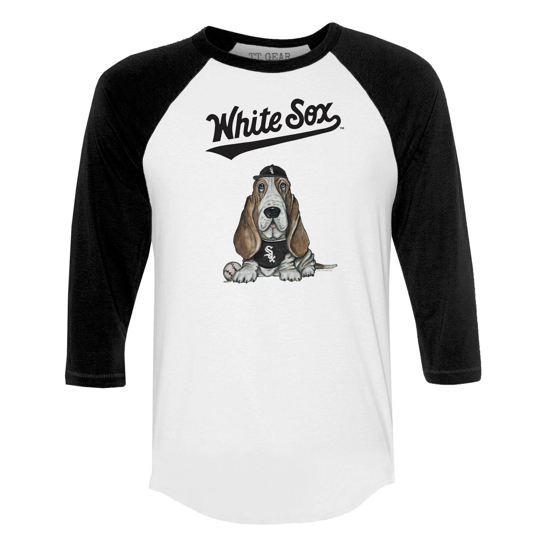 Chicago White Sox Puddy 3/4 Black Sleeve Raglan - Tiny Turnip