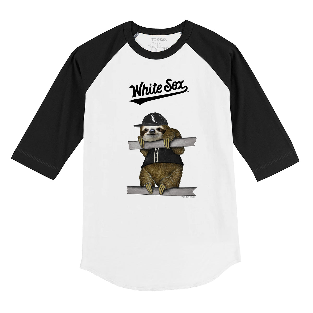 Chicago White Sox Sloth 3/4 Black Sleeve Raglan