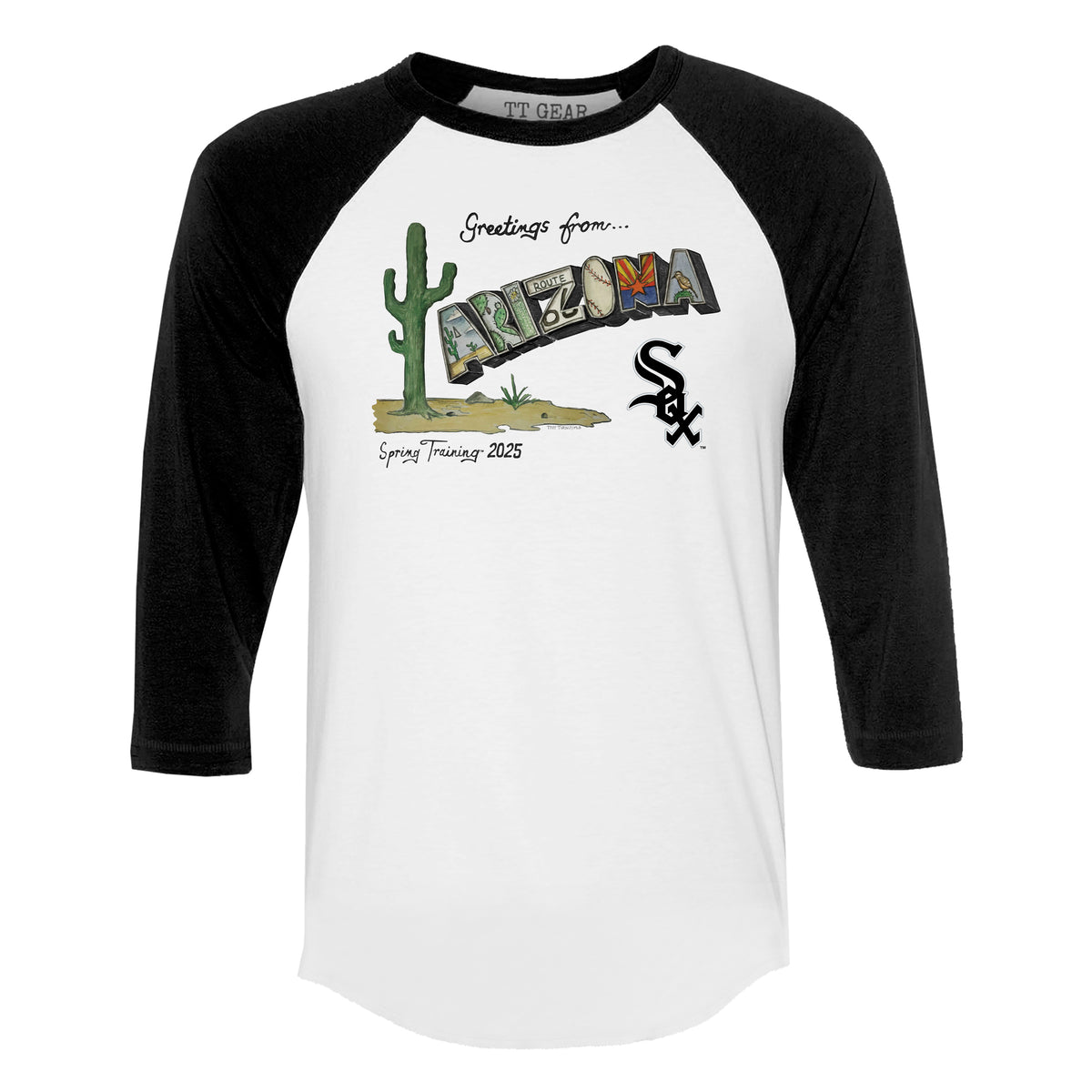 Chicago White Sox Spring Training 2025 3/4 Black Sleeve Raglan