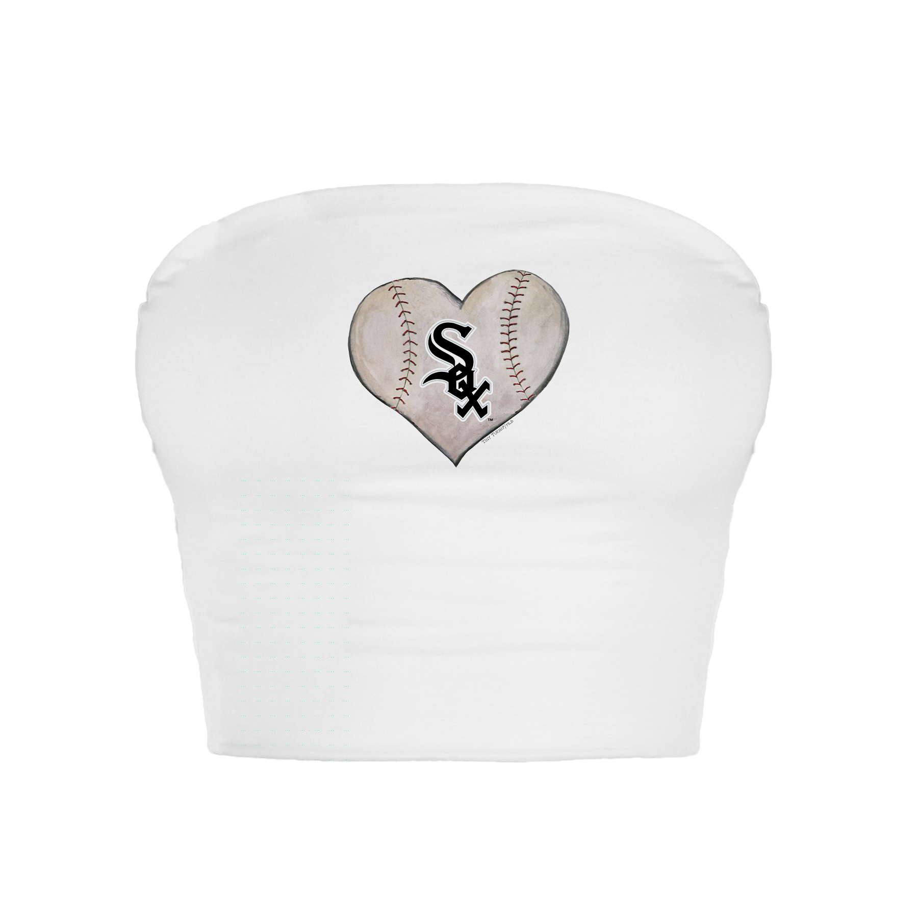 Chicago White Sox Stitched Heart Crop Tube Top - Tiny Turnip