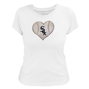 Chicago White Sox Stitched Heart Women's Tee Shirt - Tiny Turnip