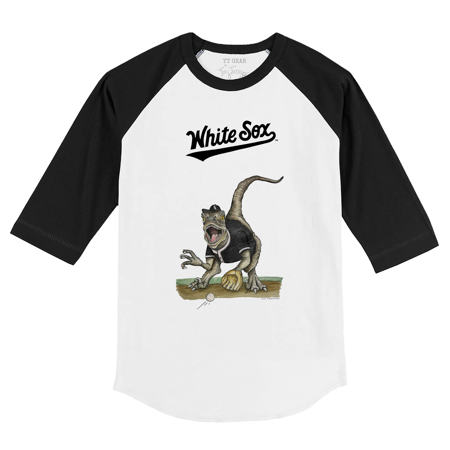 Chicago White Sox Velociraptor 3/4 Black Sleeve Raglan