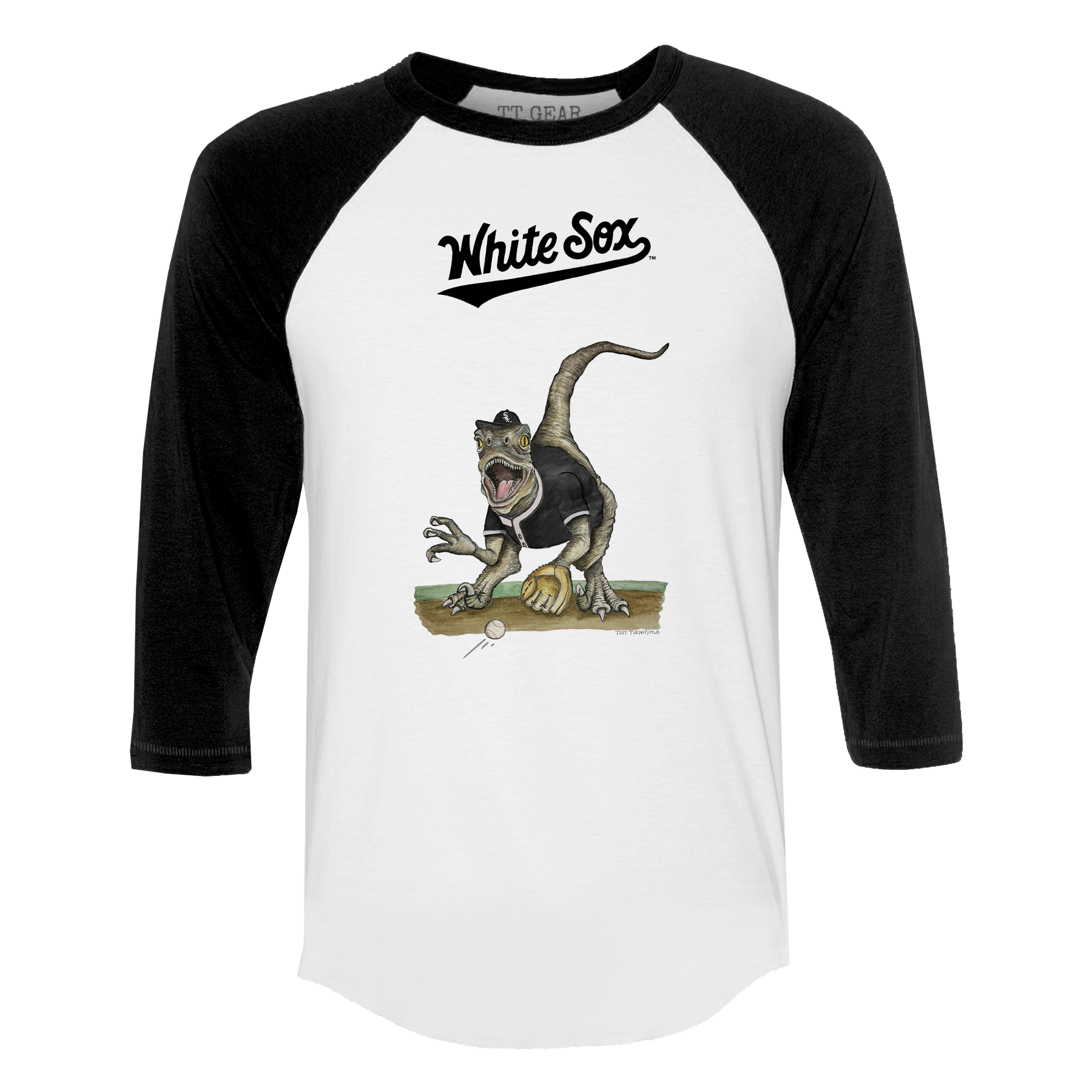 Chicago White Sox Velociraptor 3/4 Black Sleeve Raglan