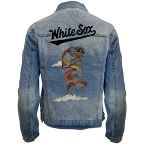 Chicago White Sox 2024 Year of the Dragon Distressed Denim Jacket
