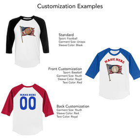 USA Flag 3/4 Sleeve Raglan