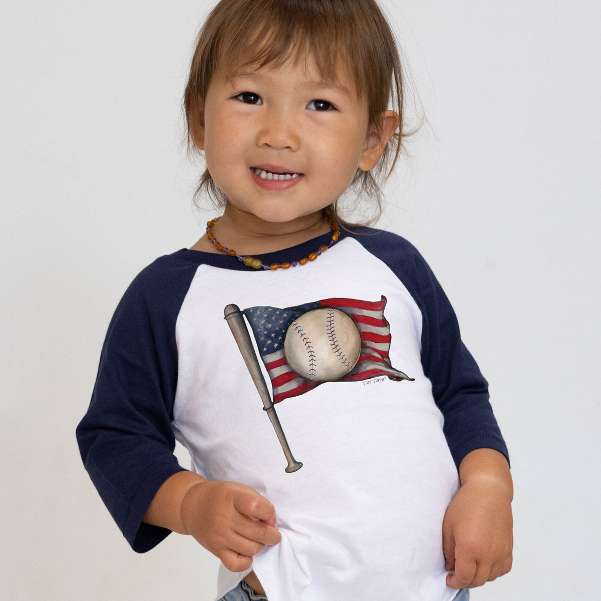 USA Flag 3/4 Sleeve Raglan