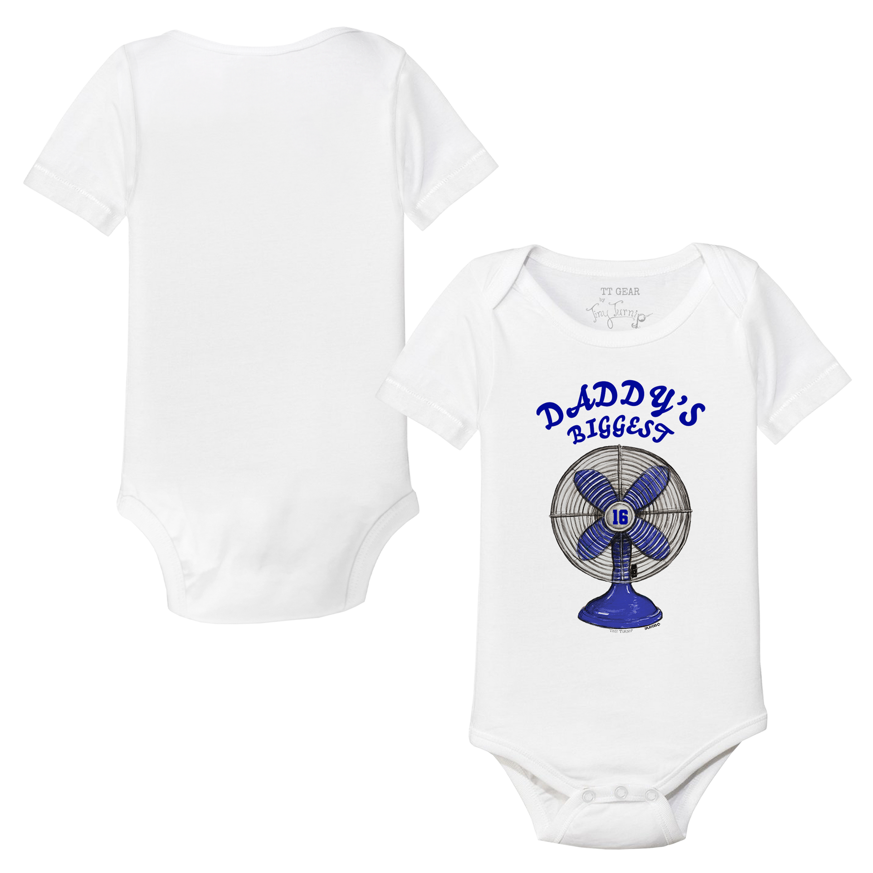 VIP MLB Daddy's Biggest Fan w/ Number - Short Sleeve Snapper - Tiny Turnip
