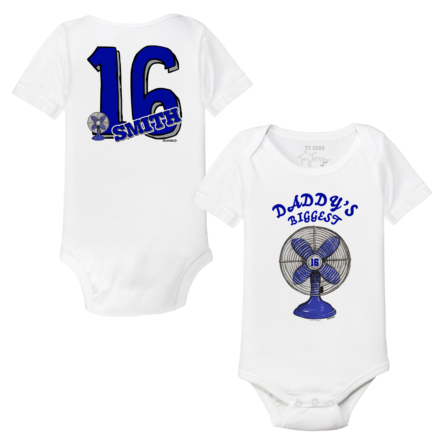 Daddy's Biggest Fan w/ Number - Short Sleeve Snapper - Tiny Turnip