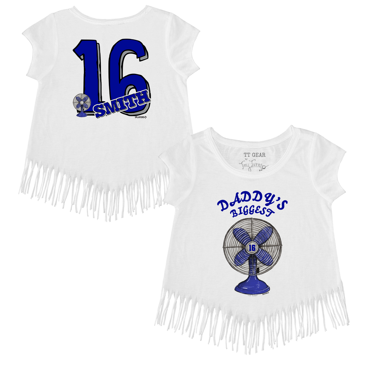 Daddy's Biggest Fan w/ Number - Fringe Tee - Tiny Turnip