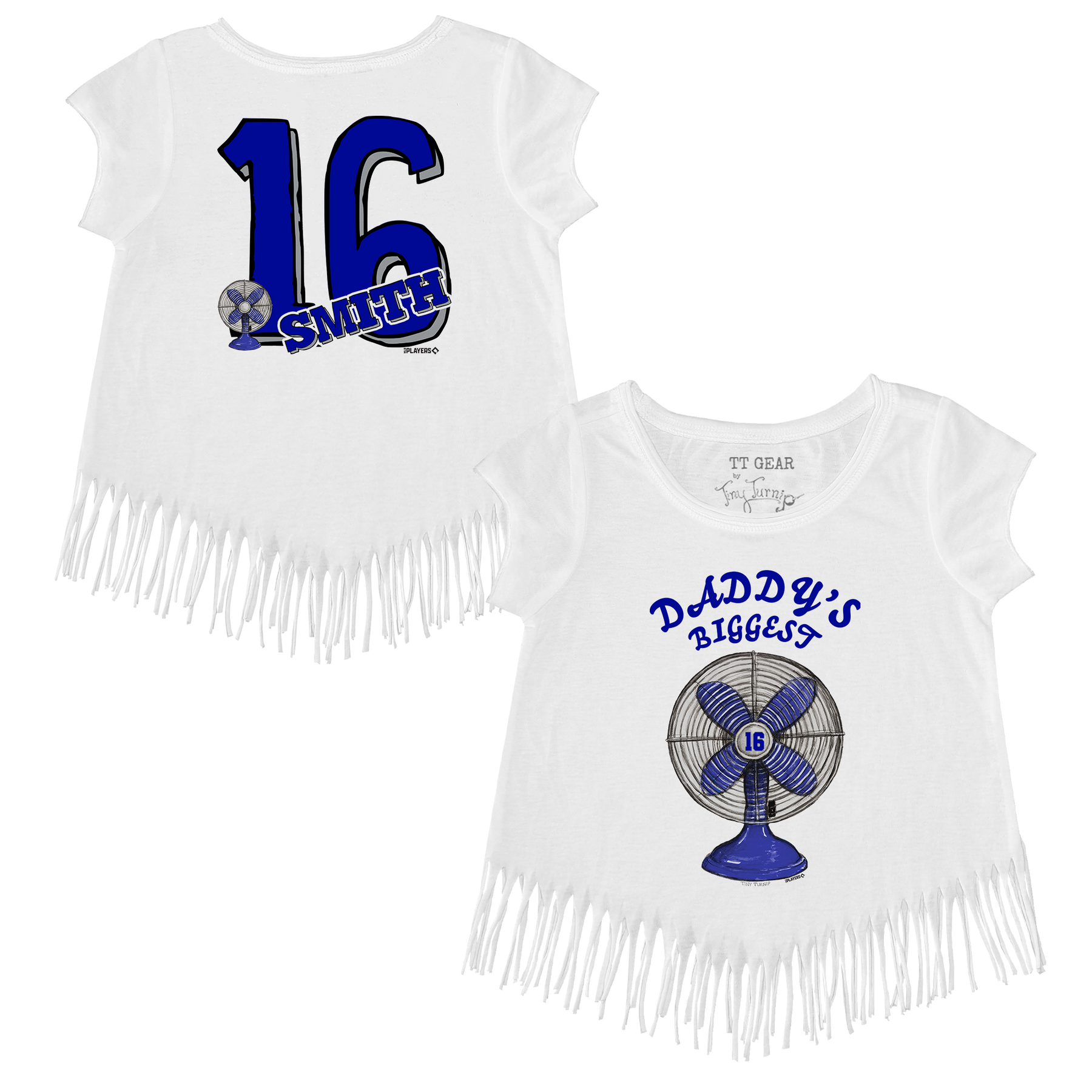 Daddy's Biggest Fan w/ Number - Fringe Tee - Tiny Turnip
