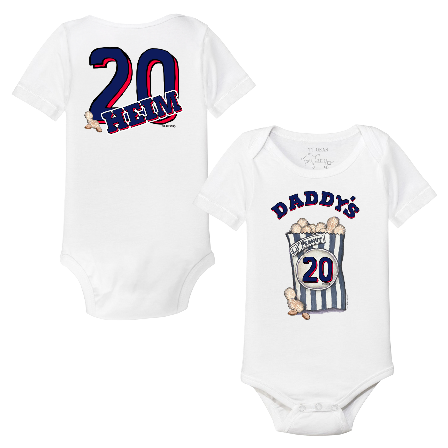 Daddy's Lil' Peanut w/ Number - Short Sleeve Snapper - Tiny Turnip