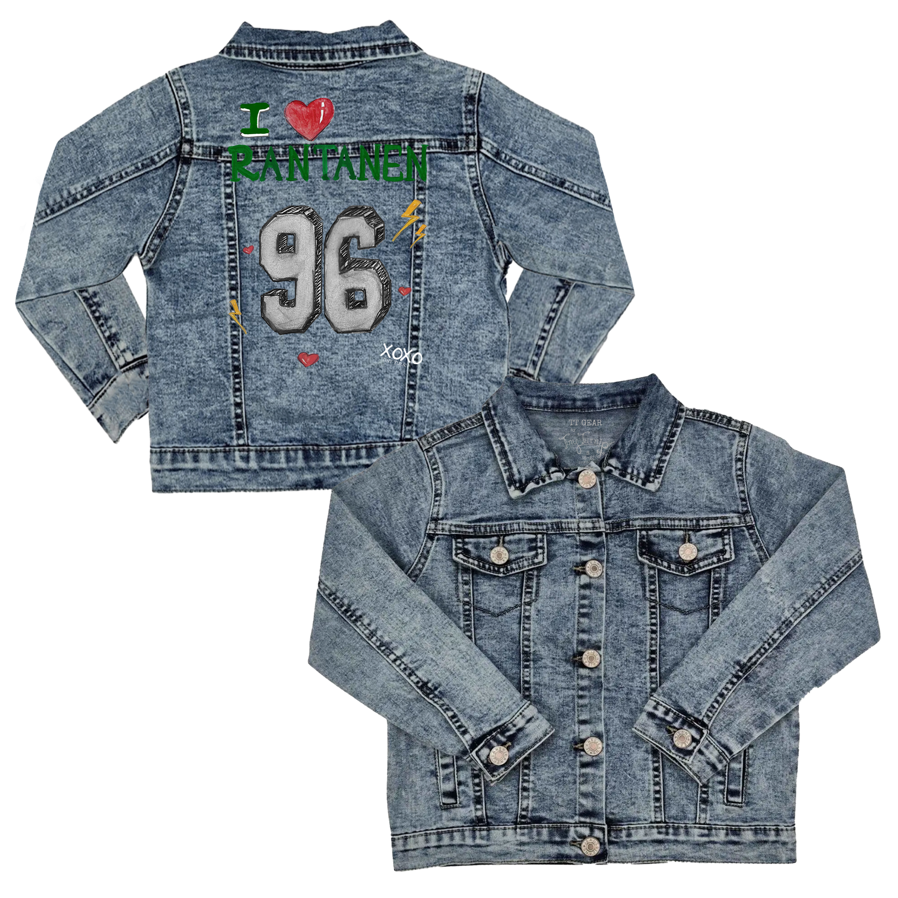 VIP NHL I Heart Player w/ Name, Number - Kid's Denim Jacket - Tiny Turnip