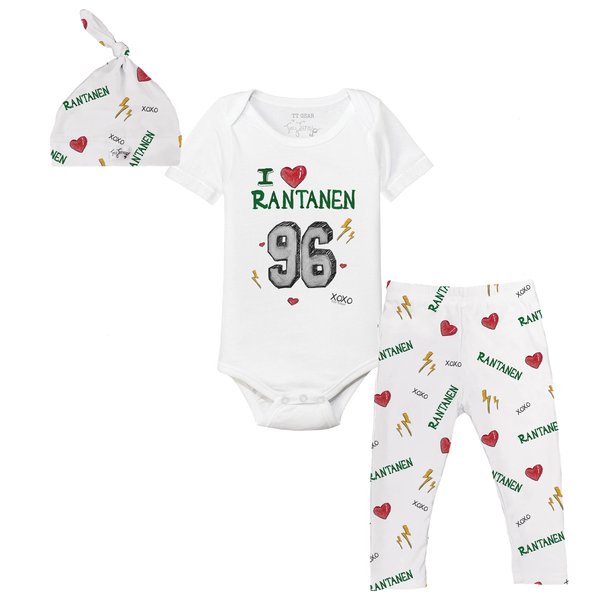 VIP NHL I Heart Player w/ Name, Number - Short Sleeve Snapper Layette Set - Tiny Turnip