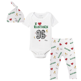 VIP NHL I Heart Player w/ Name, Number - Short Sleeve Snapper Layette Set - Tiny Turnip