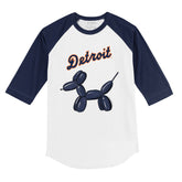 Detroit Tigers Balloon Dog 3/4 Navy Blue Sleeve Raglan