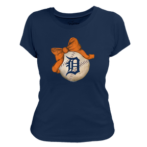 Detroit Tigers Baseball Bow Tee Shirt
