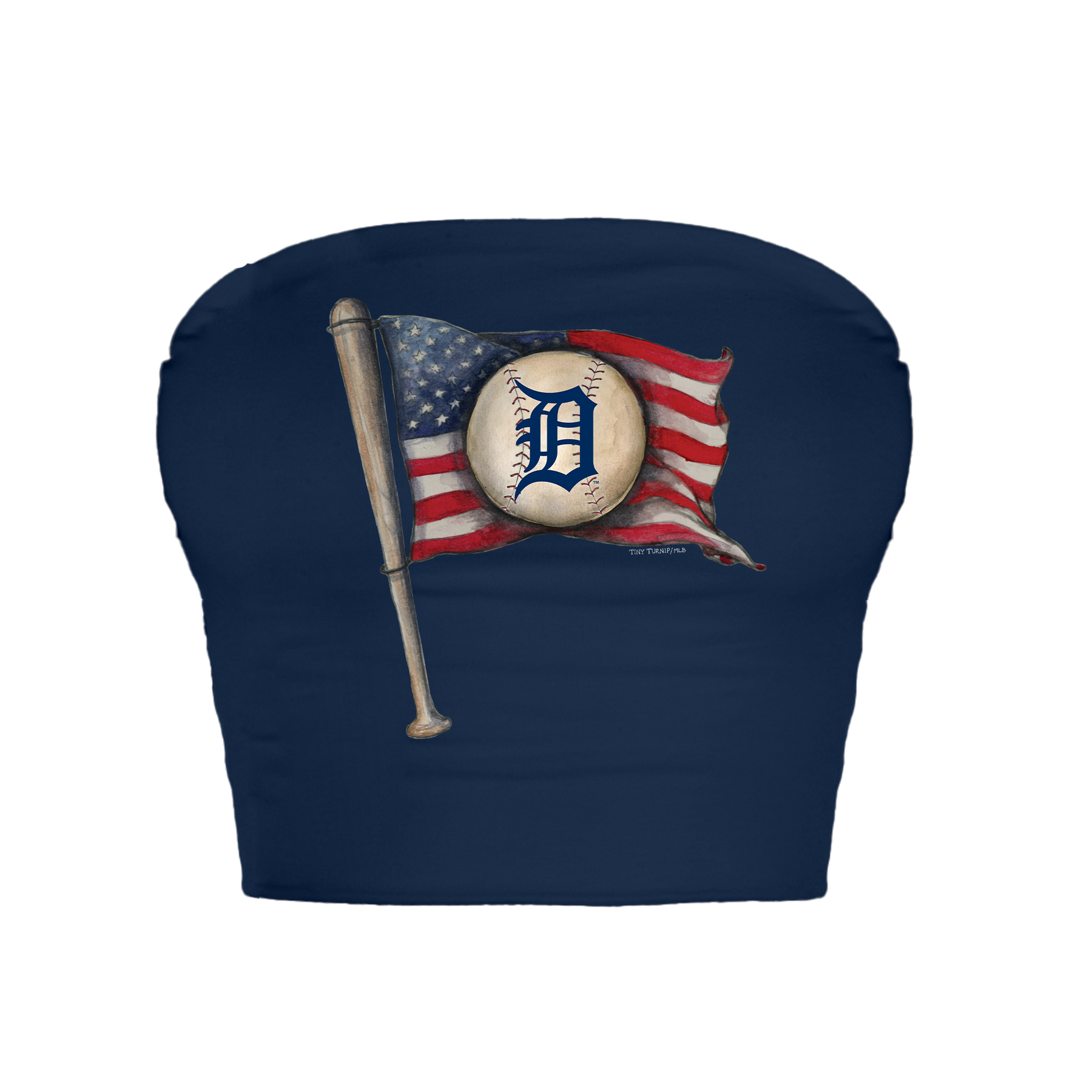 Detroit Tigers Baseball Flag Crop Tube Top