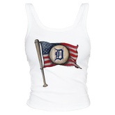Detroit Tigers Baseball Flag Tank - Tiny Turnip