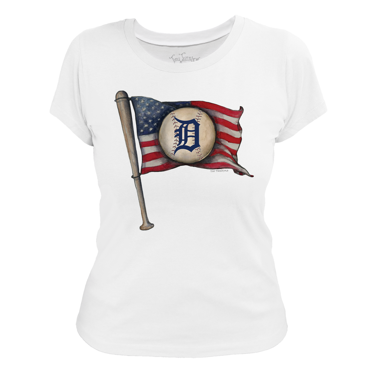 Detroit Tigers Baseball Flag Women's Tee Shirt