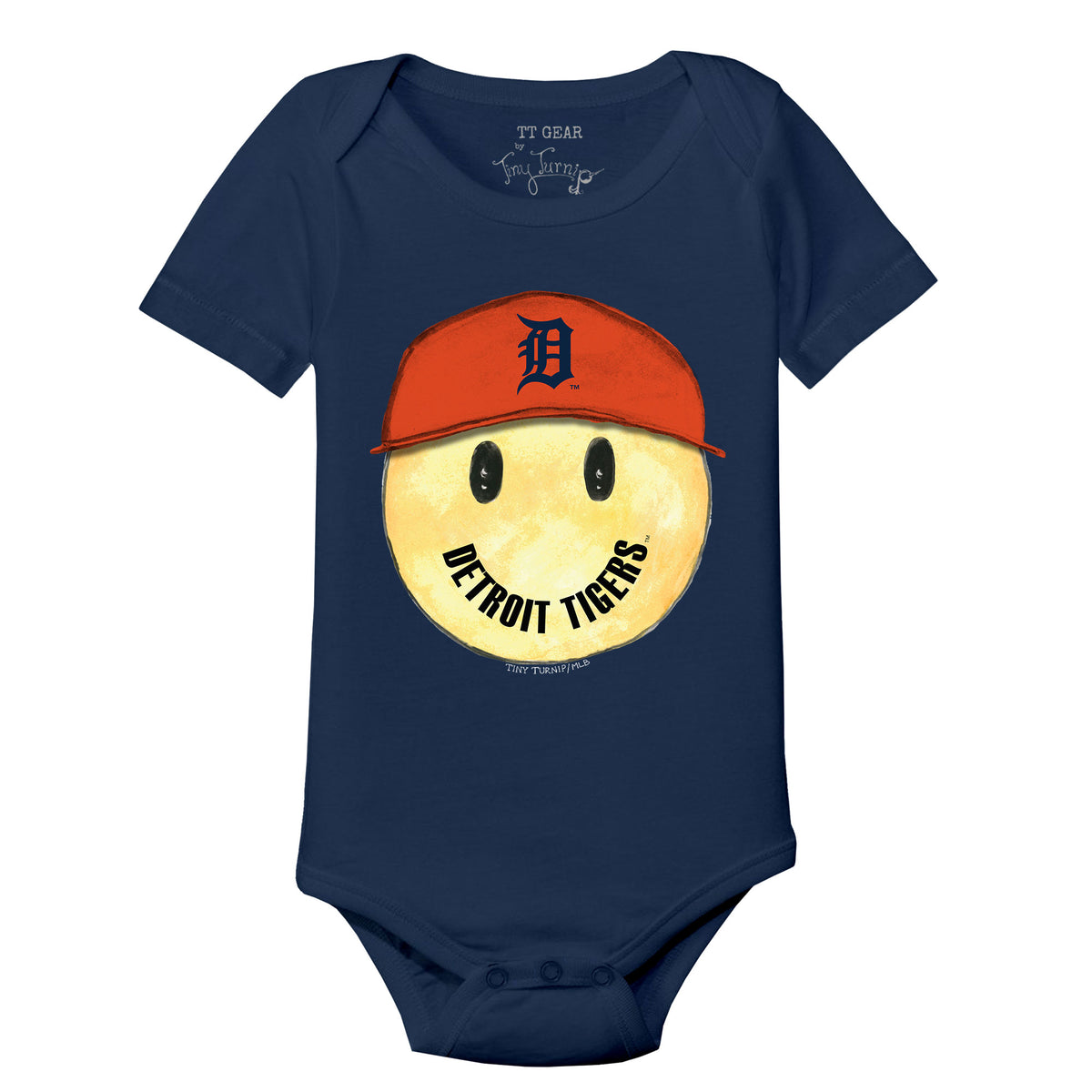 Detroit Tigers Smiley Short Sleeve Snapper