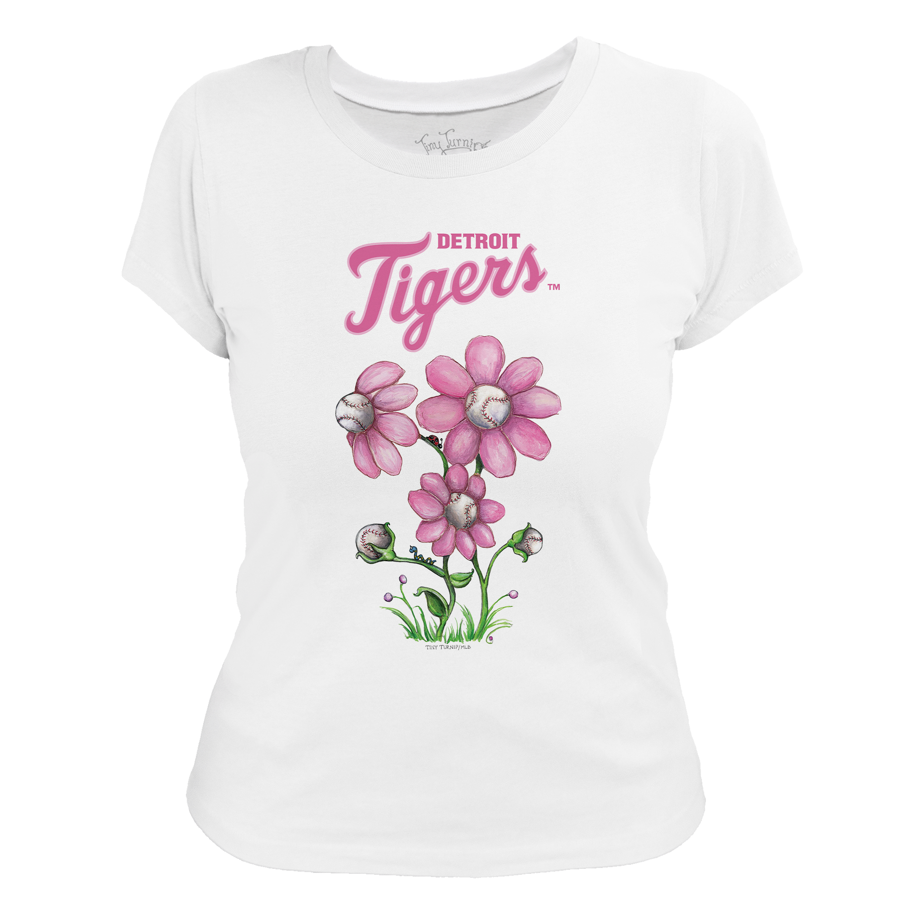 Detroit Tigers Blooming Baseballs Tee Shirt