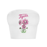 Detroit Tigers Blooming Baseballs Crop Tube Top - Tiny Turnip