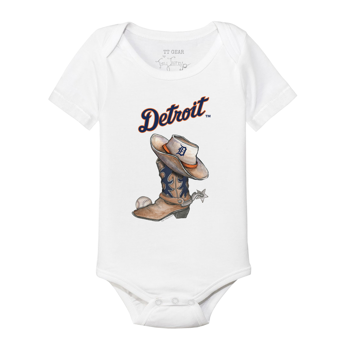 Detroit Tigers Cowboy Boot Short Sleeve Snapper