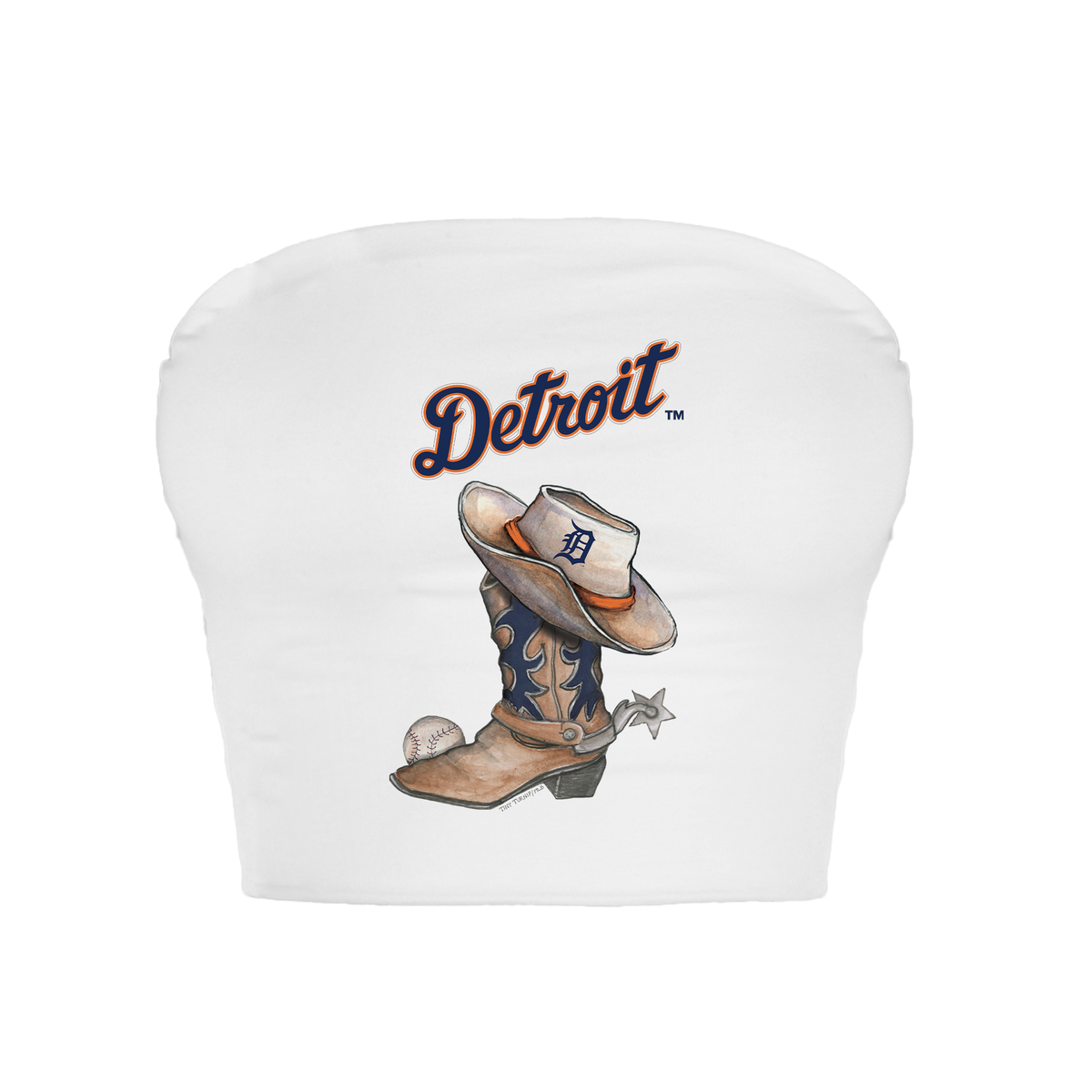 Detroit Tigers Cowboy Boot Crop Tube Top