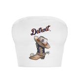 Detroit Tigers Cowboy Boot Crop Tube Top
