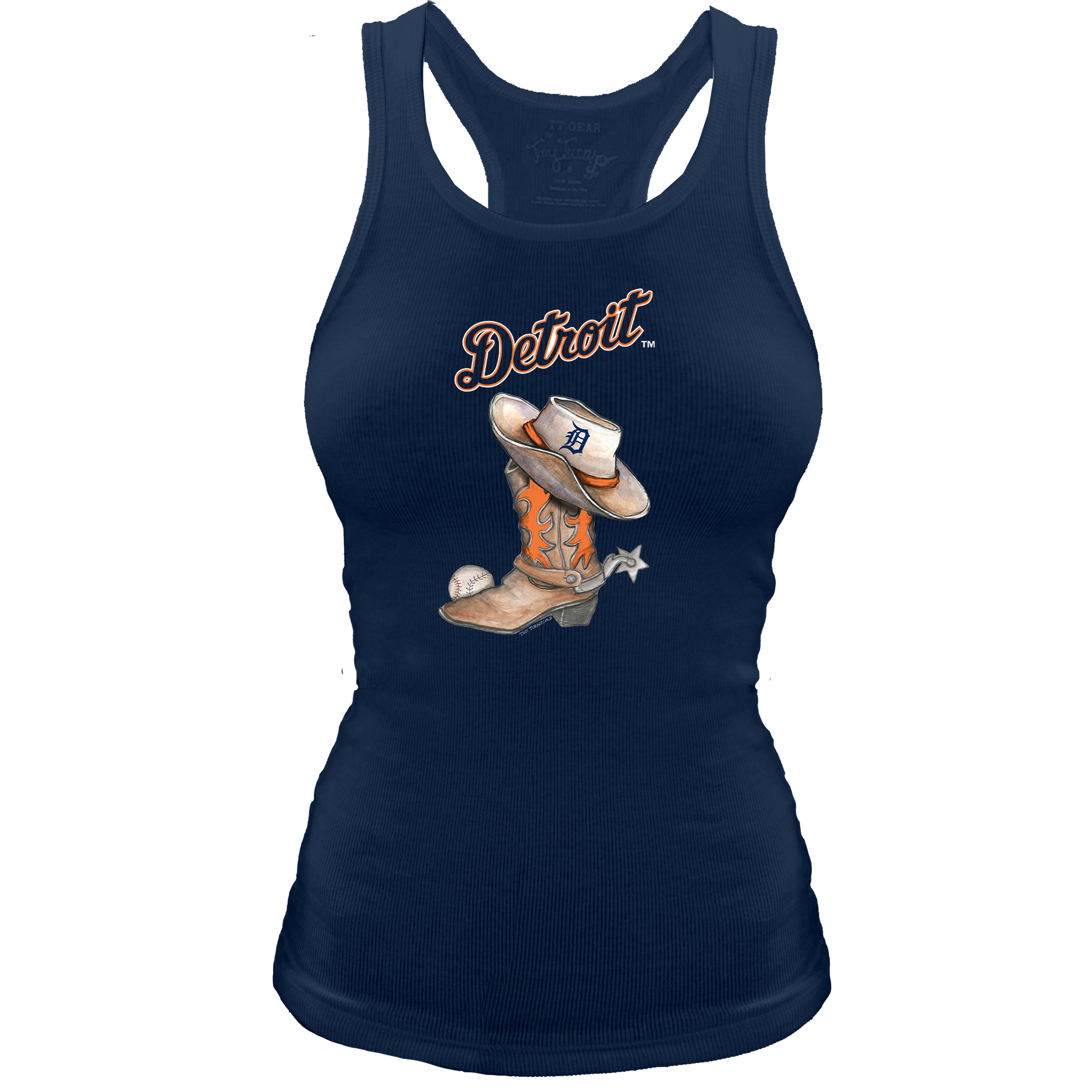 Detroit Tigers Cowboy Boot Racerback Tank - Tiny Turnip
