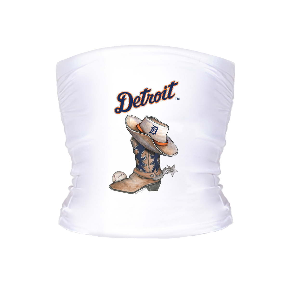 Detroit Tigers Cowboy Boot Crop Tube Top