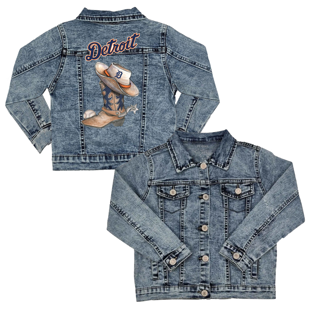 Detroit Tigers Cowboy Boot Kid's Denim Jacket