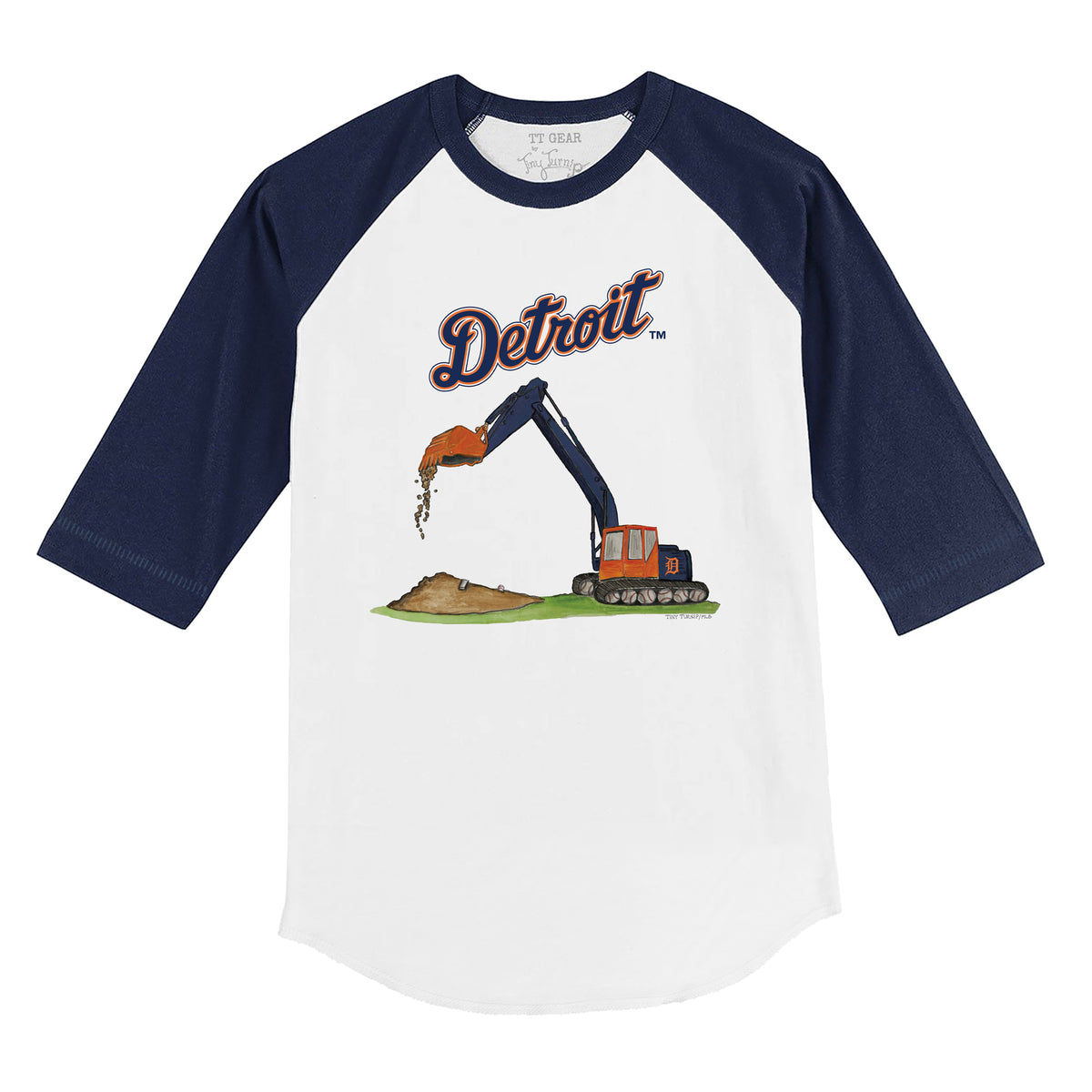 Detroit Tigers Excavator 3/4 Navy Blue Sleeve Raglan