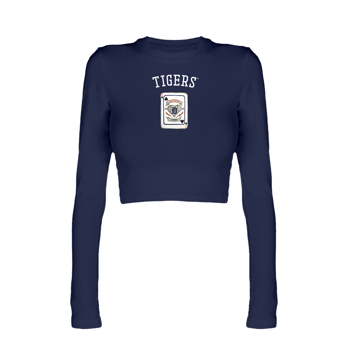Detroit Tigers Card Candice Crop Long Sleeve