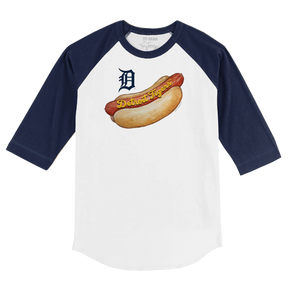 Detroit Tigers Hot Dog 3/4 Navy Blue Sleeve Raglan