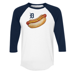 Detroit Tigers Hot Dog 3/4 Navy Blue Sleeve Raglan
